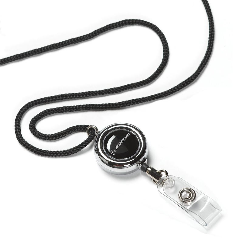 Boeing Chrome Breakaway Retractable Lanyard